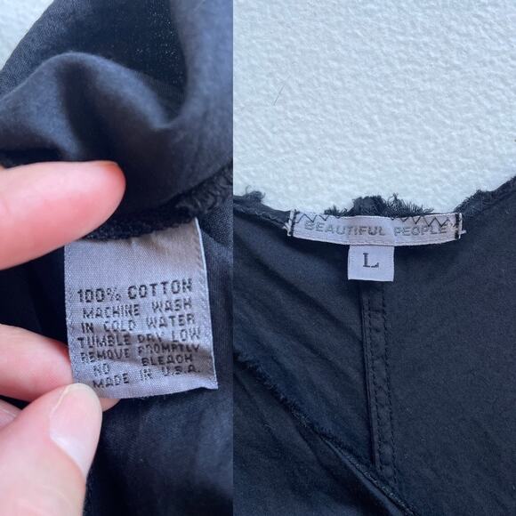 Vtg 90's BEAUTIFUL PEOPLE Black Slip Dress Sz Large Minimal Subversive Designer - Picture 8 of 8